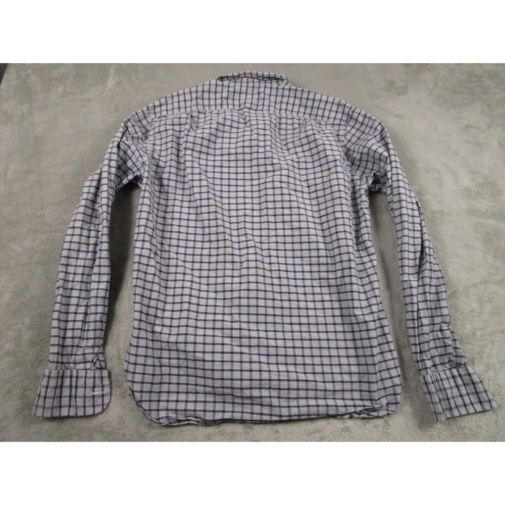 J Crew Shirt Mens Medium‎ Gray Checked Slim Fit Button Down Preppy Long Sleeve